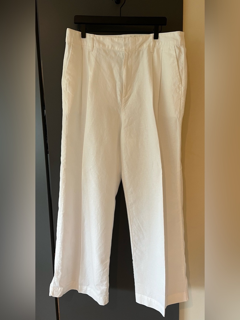 GAP Women’s White Linen Wide-Leg Pants - Size 16